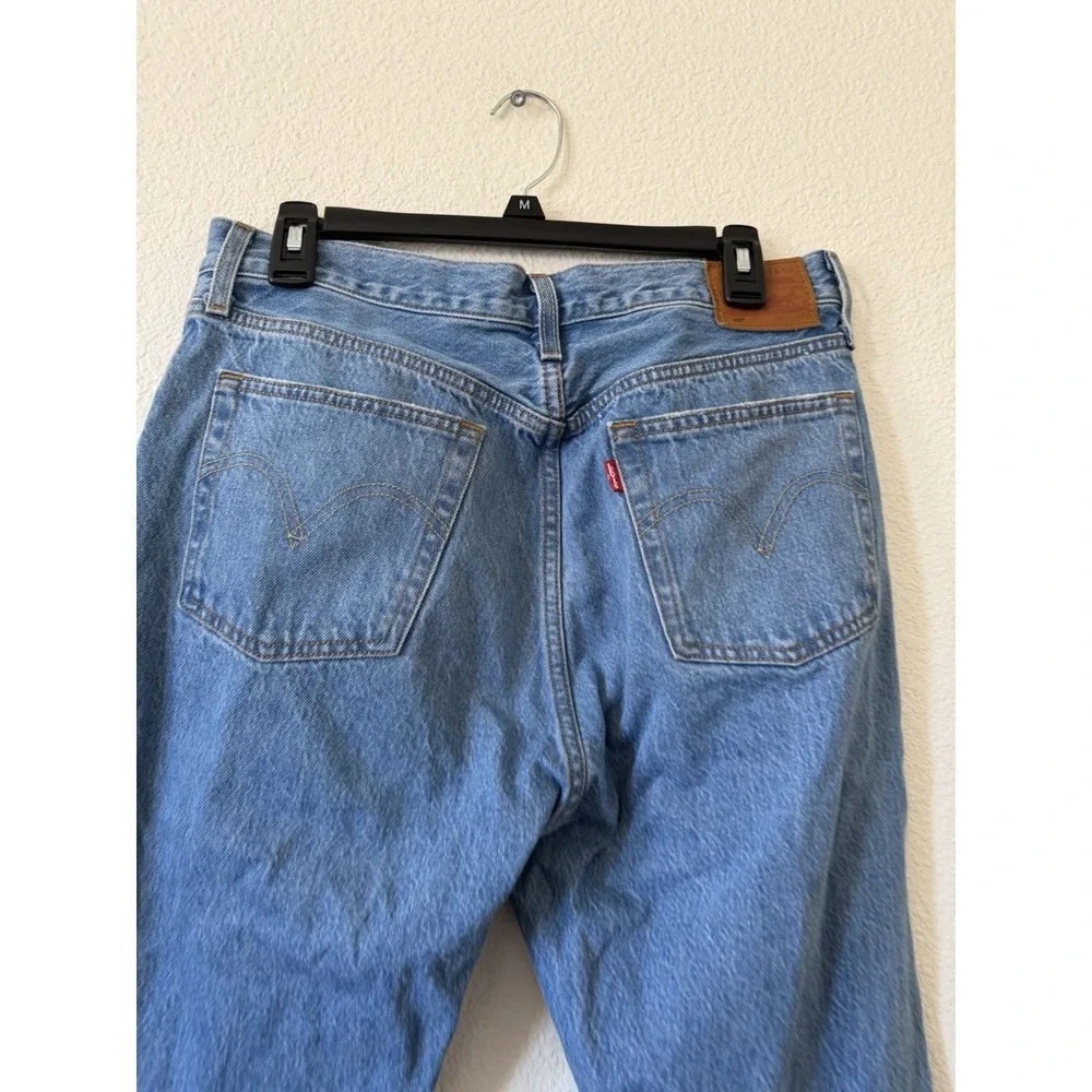 Levis Premium 501 W31 L28 Blue Cotton Ripped Straight‎ Leg Jeans Y2K
